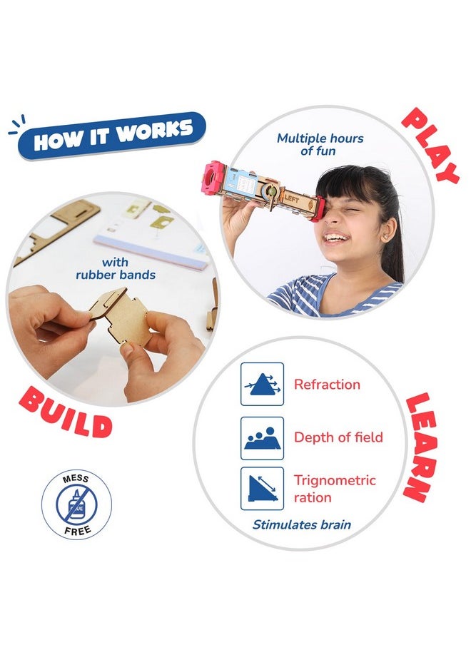 Smartivity Telescope Toy for Kids Age 8-9-10-11-12-13-14 Years Old | Measure Height & Distance | Birthday Gift for Boys & Girls | DIY Science Toys for Kids 8-14 Year| STEM Kit