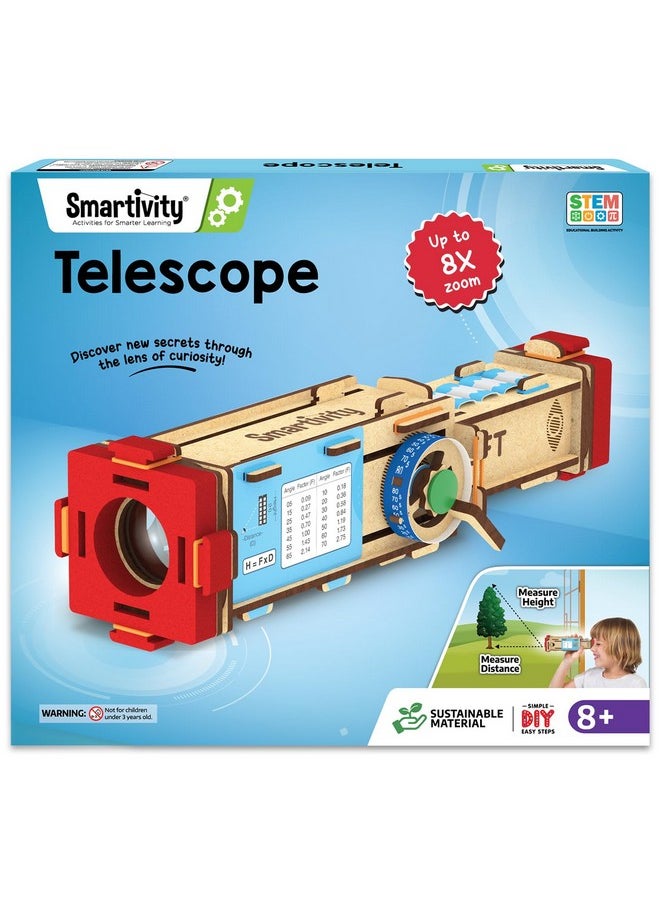 Smartivity Telescope Toy for Kids Age 8-9-10-11-12-13-14 Years Old | Measure Height & Distance | Birthday Gift for Boys & Girls | DIY Science Toys for Kids 8-14 Year| STEM Kit