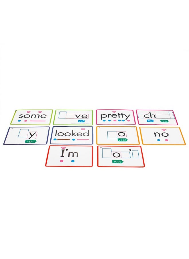 Junior Learning: Rainbow Phonics - Heart Words - 93 Word Cards, Flash Cards Use Visual Clues to Learn Core Words, Level Based Cards, Kids Ages 4+