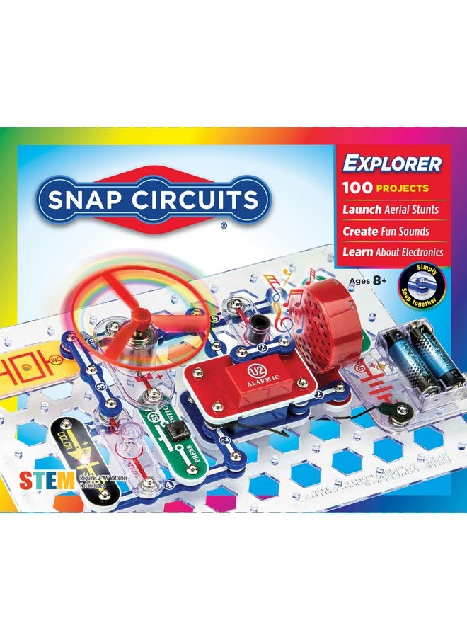 Snap Circuits Jr. SC-100 Electronics Exploration Kit, Over 100 Projects, Full Color Project Manual, 28 Parts, STEM Educational Toy for Kids 8 +