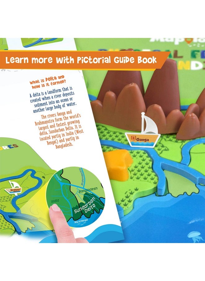 Imagimake Kid's Mapology - Physical Features of India Learn 50+ Geographical Features Like Mountains, Rivers, Plateaus Educational Toy and Learning Aid Puzzles for Age 5 Years+,Color Multi