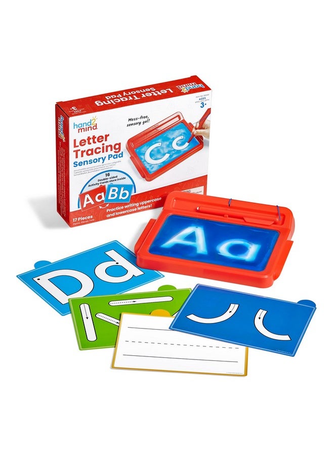 hand2mind Letter Tracing Sensory Pad, Reusable Handwriting Practice for Kids 3-5, Learn to Write, Letter Tracing Board, Toddler Writing Practice, Montessori Alphabet Toys, Preschool Learning Toys