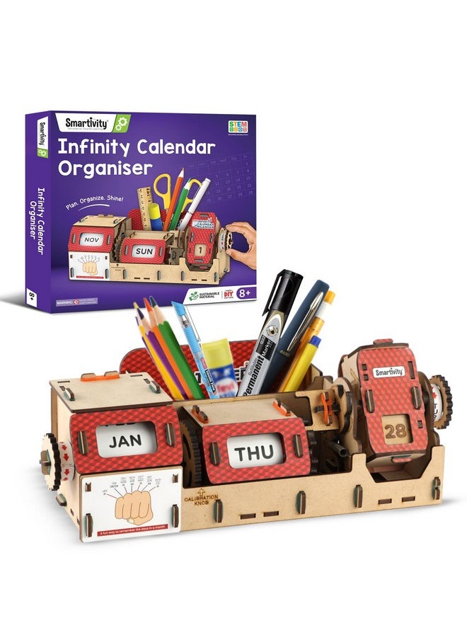 Smartivity Infinity Calendar & Stationary Organizer for Kids Age 8-9-10-11-12-13-14 Years | Birthday/New Year Gift for Girls & Boys | DIY Science Toys for Kids 8-14 YearsI STEM Toy