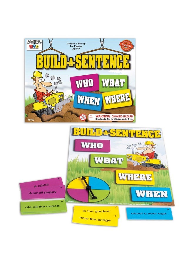 LEARNING ADVANTAGE-6002 Build-A-Sentence - Learning Games for Kids - Sentence Building and Literacy Game - Homeschool Supplies