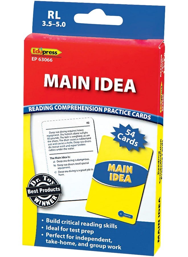 Edupress EP63066 Main Idea Practice Cards Blue Level Medium