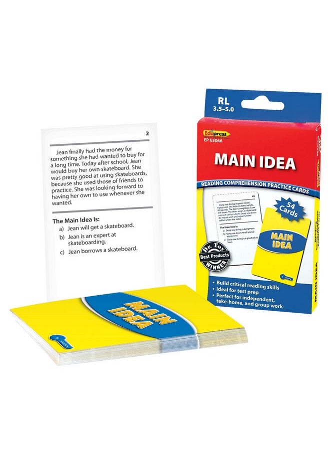 Edupress EP63066 Main Idea Practice Cards Blue Level Medium