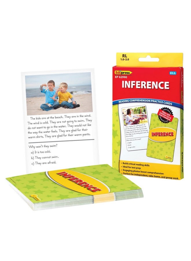 Edupress Reading Comprehension Practice Cards, Inference, Yellow Level (EP62990) Medium