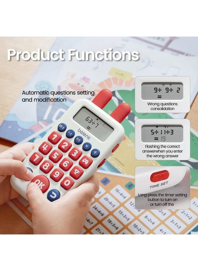 beiens Learning Toys for 4+ Year olds, Math Games, Educational Toys for Addition, Subtraction, Division and Multiplication Game, Electronic Math Flash Cards