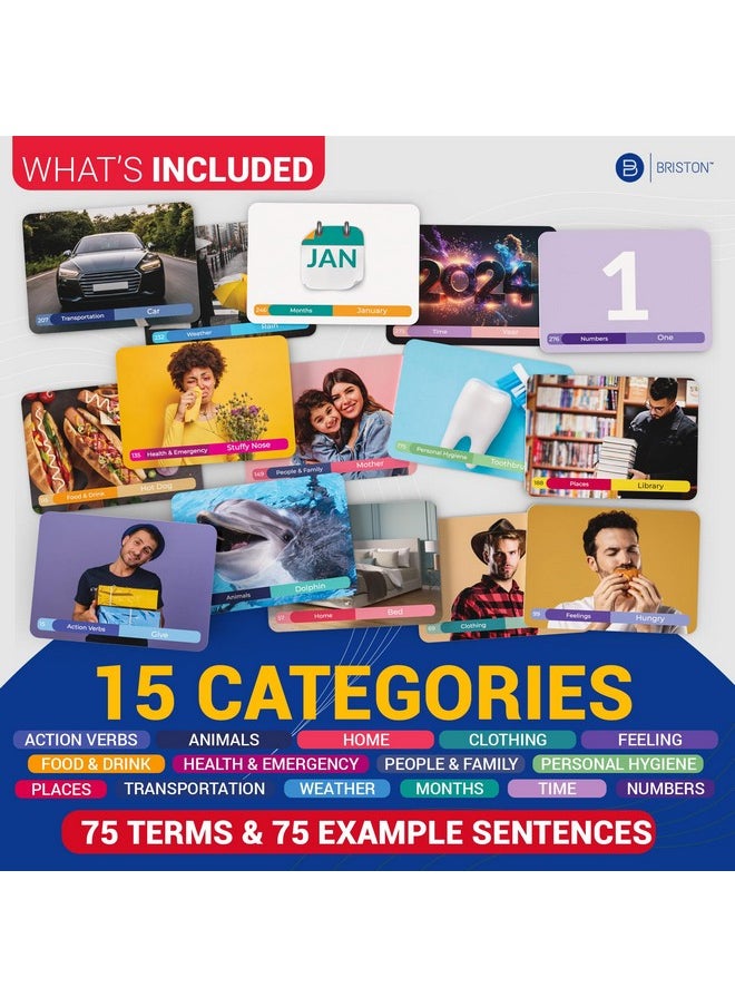 Japanese Vocabulary 300 Flash Cards - Beginner Vocab with Pictures - Memory & Sight Words - Educational Language Learning - Game Like Play - Kids, Grade School, Classroom, Homeschool - 2024 Edition