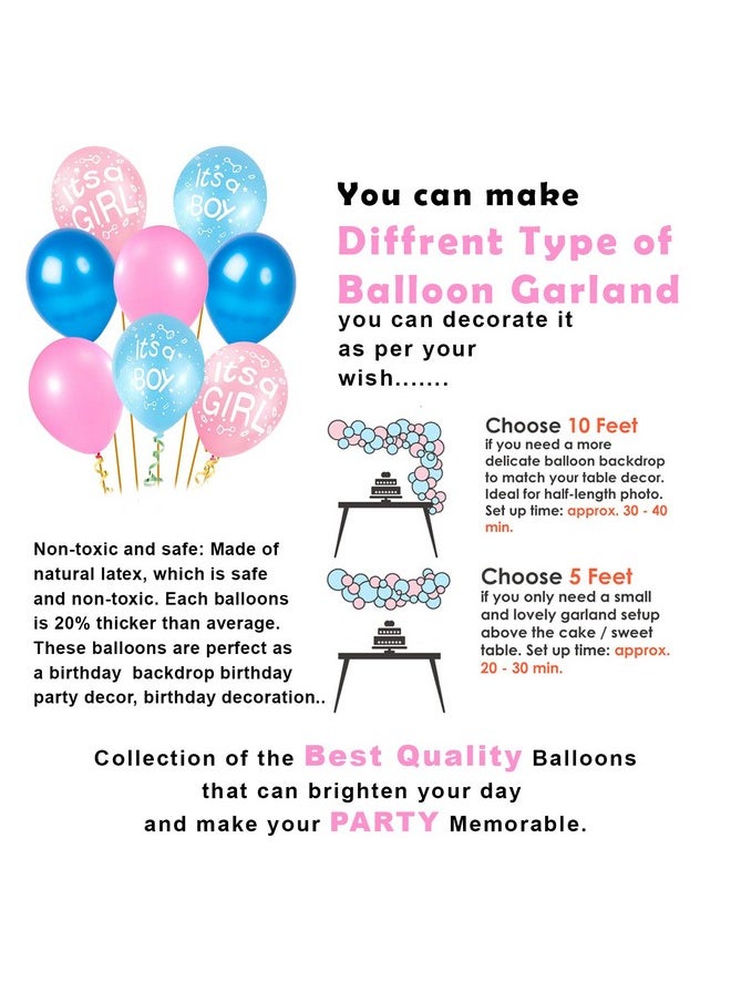 Party Propz Baby Shower Decoration Items - 71 Pcs Baby Shower Party Decoration | Pink Balloons Decoration | Blue Balloons Decorations | Mom to Be Props | Welcome Baby Decoration | Foil Baby Balloon