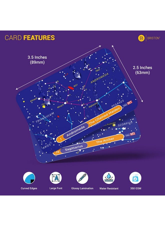Briston 88 Constellation Astronomy Flash Cards: STEM Comprehensive Study - Celestial & Star Diagrams - Universe Exploration for Students, Teachers, Hobbyists, Grade School & Homeschool Learning