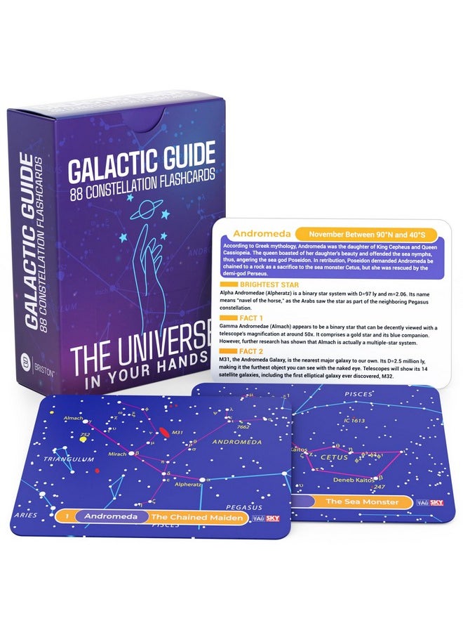 Briston 88 Constellation Astronomy Flash Cards: STEM Comprehensive Study - Celestial & Star Diagrams - Universe Exploration for Students, Teachers, Hobbyists, Grade School & Homeschool Learning