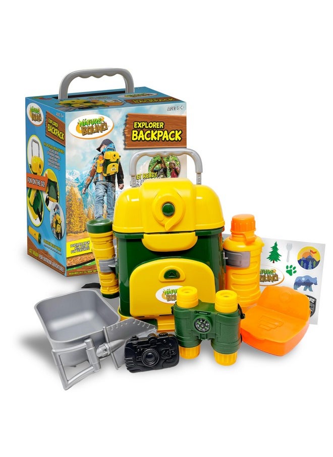 Nature Bound Explorer Backpack 9-Piece Set for Toddlers & Kids | Ultimate Outdoor Adventure Playset with Safari Gear: Binoculars, Shovel, Flashlight & More