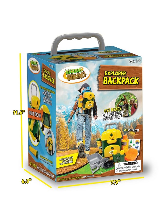 Nature Bound Explorer Backpack 9-Piece Set for Toddlers & Kids | Ultimate Outdoor Adventure Playset with Safari Gear: Binoculars, Shovel, Flashlight & More