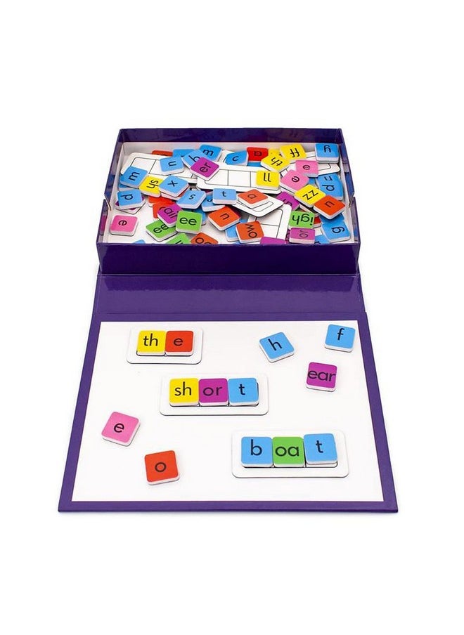 Junior Learning Rainbow Phonics Tiles with Built-in Magnetic Board Multi