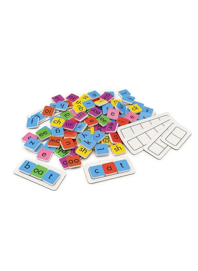 Junior Learning Rainbow Phonics Tiles with Built-in Magnetic Board Multi