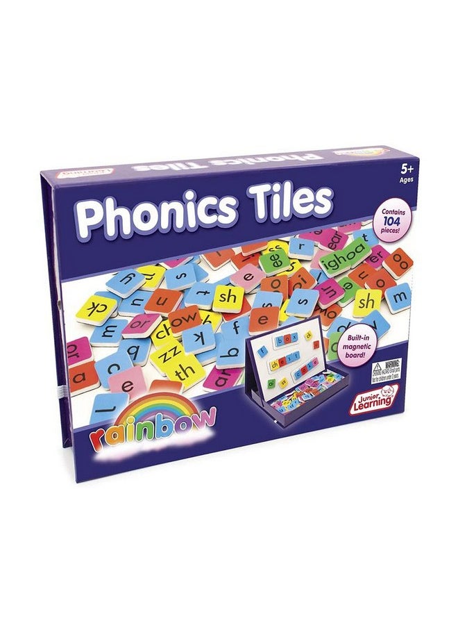 Junior Learning Rainbow Phonics Tiles with Built-in Magnetic Board Multi
