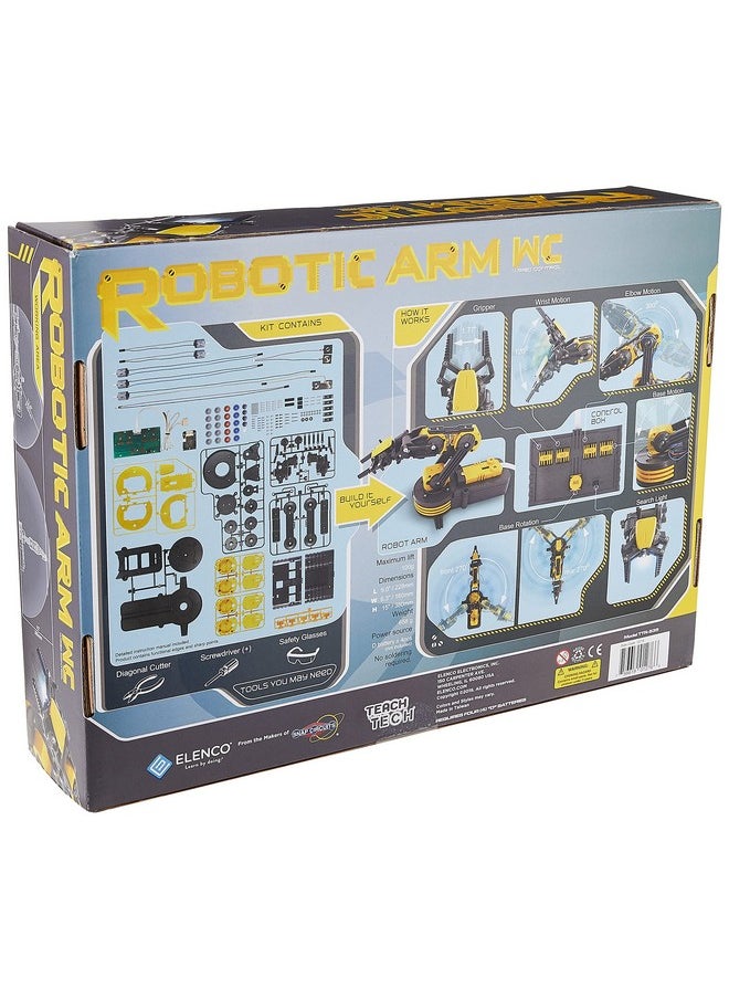 Elenco Teach Tech “Robotic Arm Wire Controlled”, Robotic Arm Kit, STEM Building Toys for Kids 12+