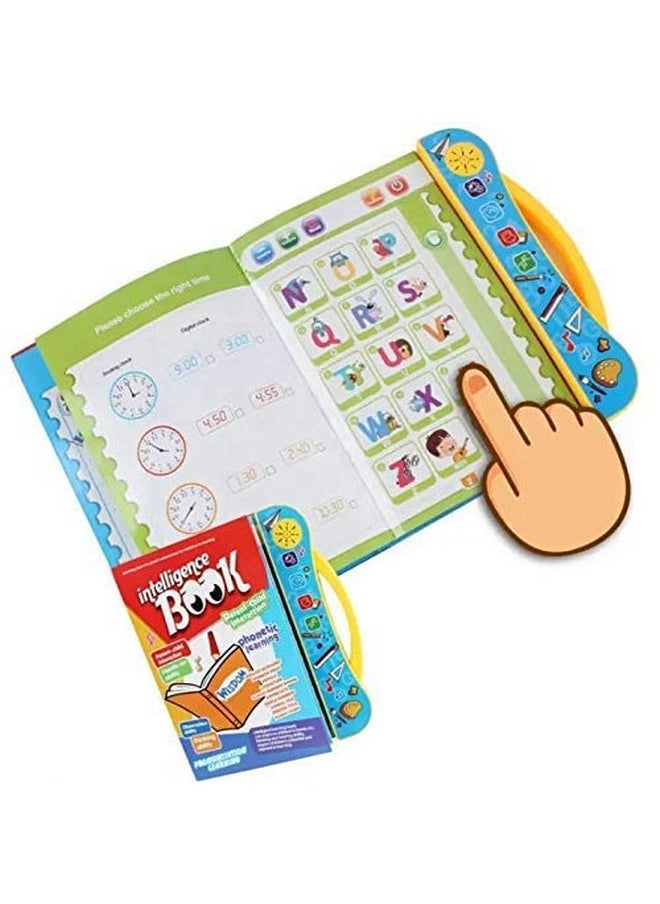 PLUSPOINT Intelligence Book English Letters & Words Learning Sound Book, Fun Educational Toys. Activities with Numbers, Shapes, Animals Phonetic Learning Book for Toddlers. (I-Book, Multicolor)