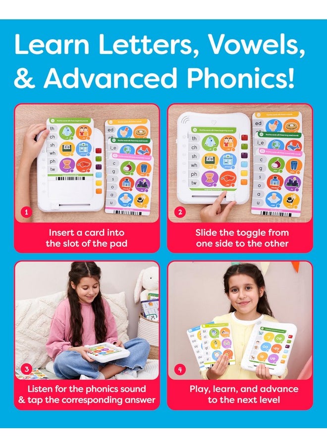 Phonics Learning Pad - Electronic Phonics Reading Game for Kids Ages 5-11 - Learn to Read in 720 Phonic and Letter Sound Questions - Vowels, Consonant Blends, Digraphs, Diphthongs