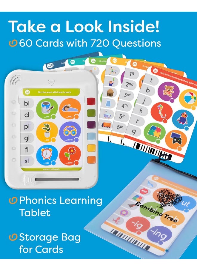 Phonics Learning Pad - Electronic Phonics Reading Game for Kids Ages 5-11 - Learn to Read in 720 Phonic and Letter Sound Questions - Vowels, Consonant Blends, Digraphs, Diphthongs