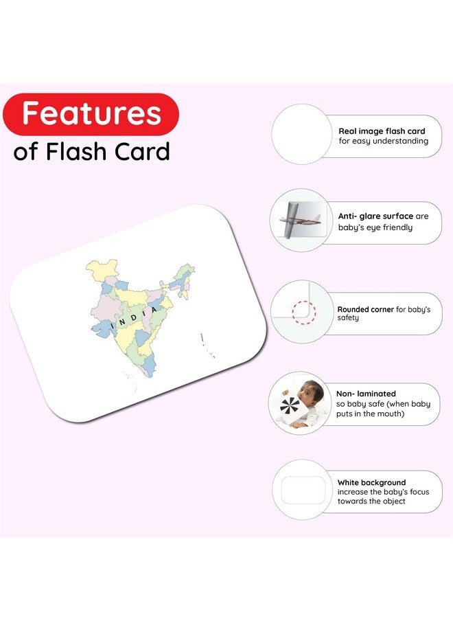 hungry brain Flash Cards for Toddlers, 24 Know India Flashcards, Montessori, Educational, Kindergarten - Preschool Learning Activities, Gifts for Kids, 1, 2, 3, 4 Years Babies