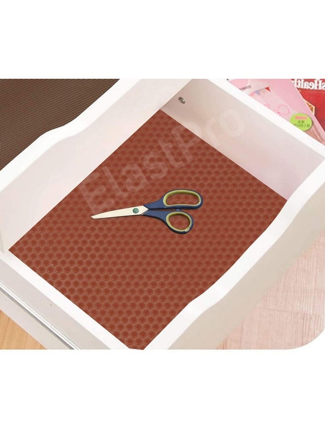 ElastPro Ethylene Vinyl Acetate(50 Cm X 5 M)Brown Anti-Slip EVA Mat For Fridge,Kitchen Drawer,Solid Shelf Liner(Rounddots Texture Brown)