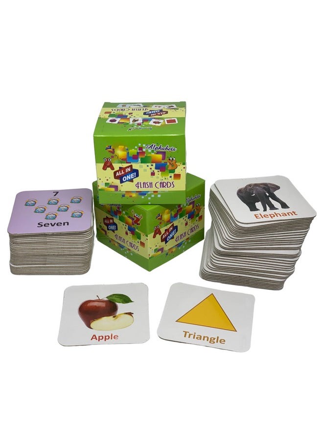 Gurukanth® Premium All in One Flash Cards Book for Kids Toys for 1-6 Years Old Boy and Girls (Laminated Non-Tearable Board flashcards - Water Proof) | abcd Early Learning Educational Montessori Toy for 1 2 3 4 5 6 + Year Old Baby | Return gifts for birthday party for kids