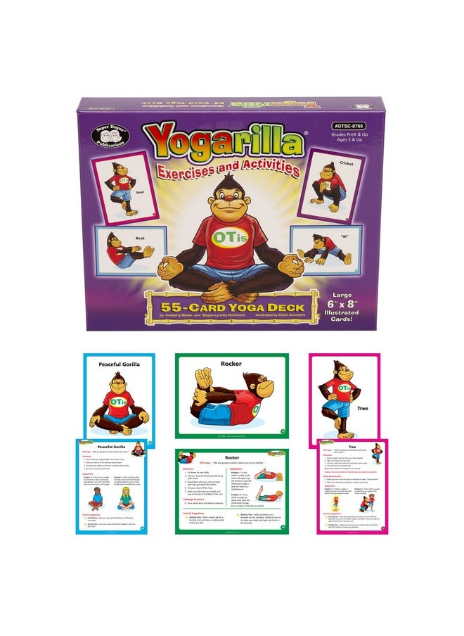Super Duper Publications | Yogarilla® Exercises and Activities Yoga Fun Deck | Occupational Therapy Flash Cards | Core Strength and Balance Training | Educational Learning Resources or Children