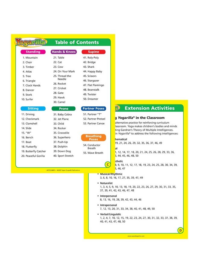 Super Duper Publications | Yogarilla® Exercises and Activities Yoga Fun Deck | Occupational Therapy Flash Cards | Core Strength and Balance Training | Educational Learning Resources or Children