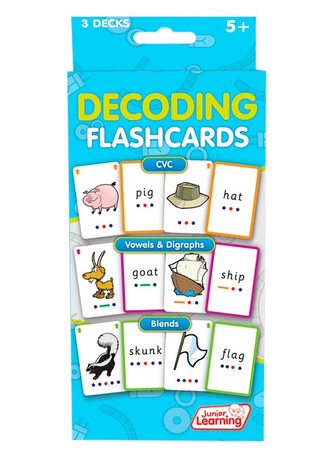 Junior Learning Decoding Flashcards, 162 Cards, Ages 5+, Language & Decoding, K-1