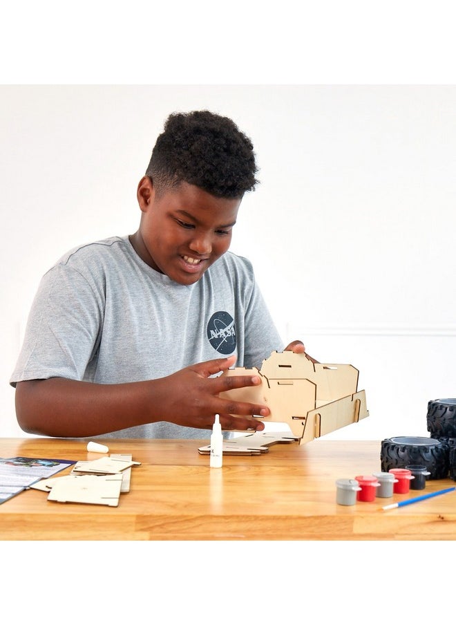 The Young Scientists Club Lunar Rover, Custom Build & Paint Models of NASA Space Explorers, Wooden 3D Puzzle, Science Kit, STEAM Craft Kits for Kids, Space Toys for Kids 8-10