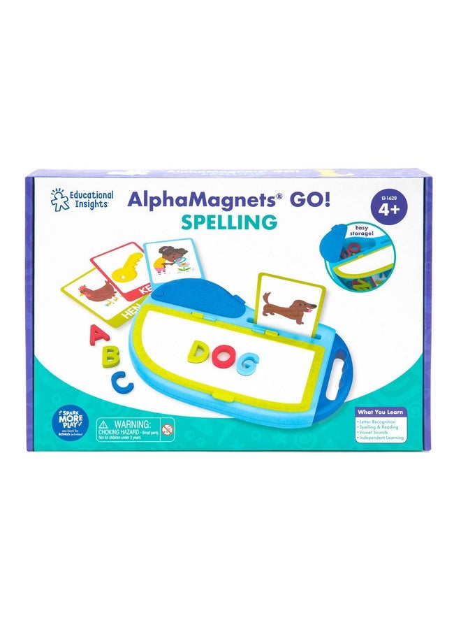 Educational Insights AlphaMagnets GO! Spelling Activity Set, 73 Pieces, Gift for Toddlers Ages 4+