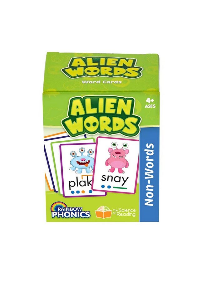 Junior Learning: Rainbow Phonics - Alien Words - 148 Word Cards, Flash Cards with Made Up Words to Help Learn Phonics, Level Based Cards, Kids Ages 4+