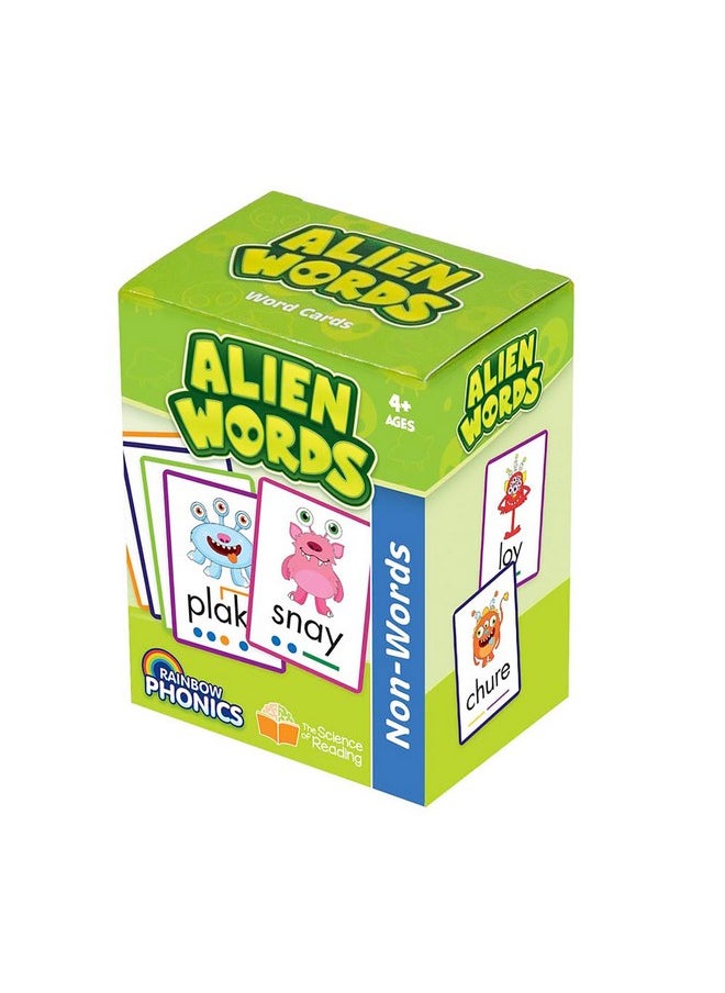 Junior Learning: Rainbow Phonics - Alien Words - 148 Word Cards, Flash Cards with Made Up Words to Help Learn Phonics, Level Based Cards, Kids Ages 4+