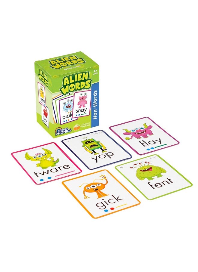 Junior Learning: Rainbow Phonics - Alien Words - 148 Word Cards, Flash Cards with Made Up Words to Help Learn Phonics, Level Based Cards, Kids Ages 4+