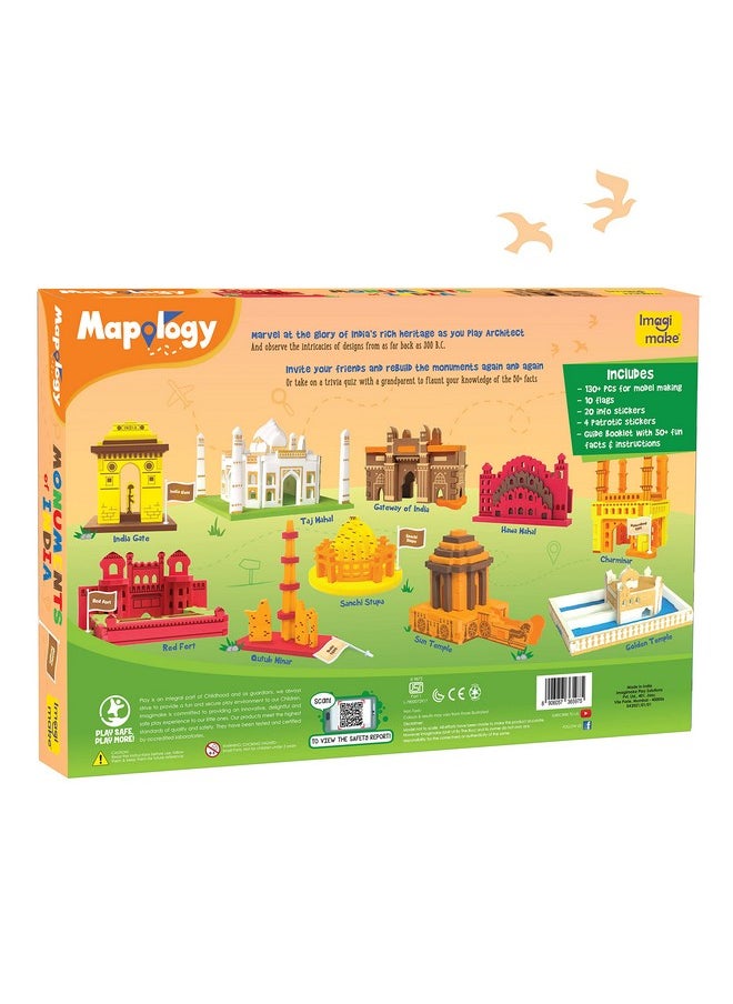 Imagimake Mapology Monuments of India - Construction Set - Make 10 Monuments - Educational Toy for Boys & Girls Above 5 Years (Multicolour) (10 Pieces)