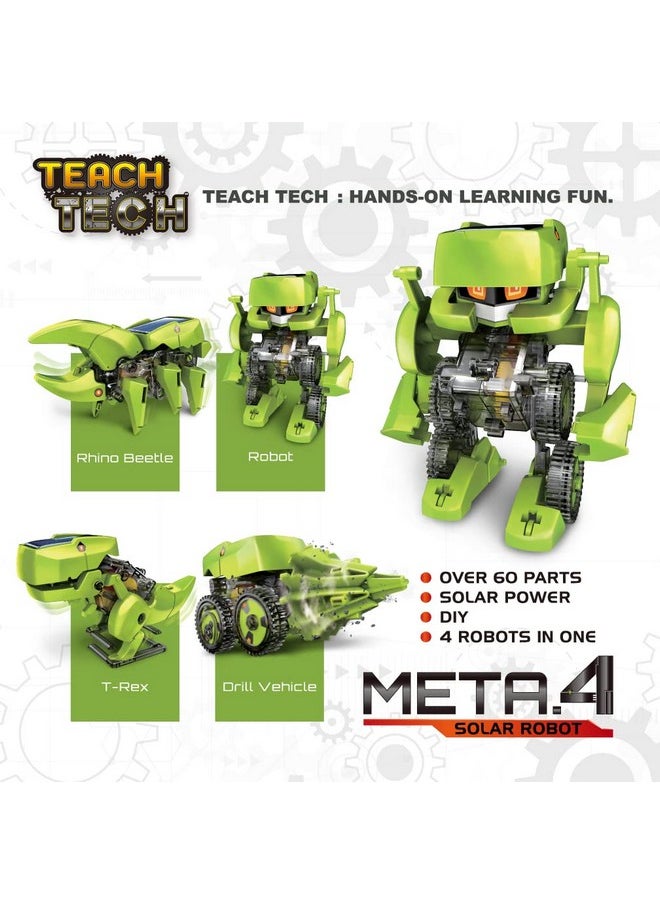 Elenco Teach Tech Meta.4 Solar Robot, 60 Pieces, Lime Green (EE-TTG617)
