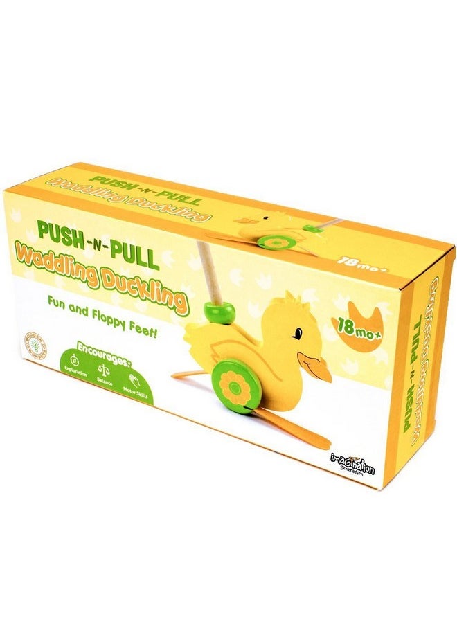 Wooden Wonders Push-n-Pull Waddling Duckling with Rubber Feet by Imagination Generation
