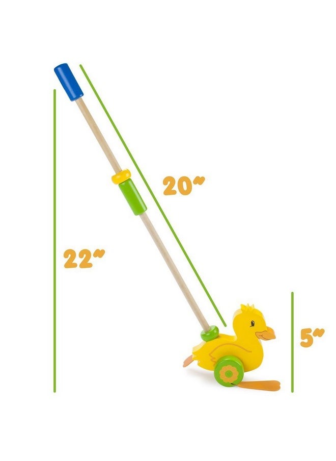 Wooden Wonders Push-n-Pull Waddling Duckling with Rubber Feet by Imagination Generation