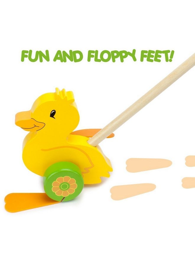 Wooden Wonders Push-n-Pull Waddling Duckling with Rubber Feet by Imagination Generation