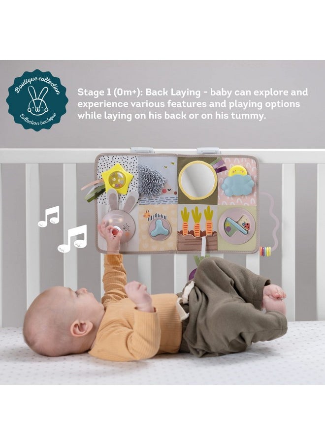 Taf Toys Newborns & Toddlers Busy Board with Music & Lights 13 Montessori Activities Baby Safe Mirror, 3D Activities, Textures & a Baby Teether Develops Motor Skills, Senses & Eye Hand Coordination