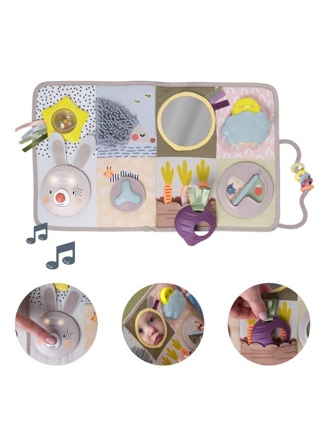 Taf Toys Newborns & Toddlers Busy Board with Music & Lights 13 Montessori Activities Baby Safe Mirror, 3D Activities, Textures & a Baby Teether Develops Motor Skills, Senses & Eye Hand Coordination
