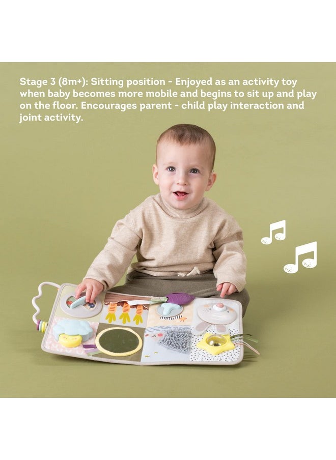 Taf Toys Newborns & Toddlers Busy Board with Music & Lights 13 Montessori Activities Baby Safe Mirror, 3D Activities, Textures & a Baby Teether Develops Motor Skills, Senses & Eye Hand Coordination