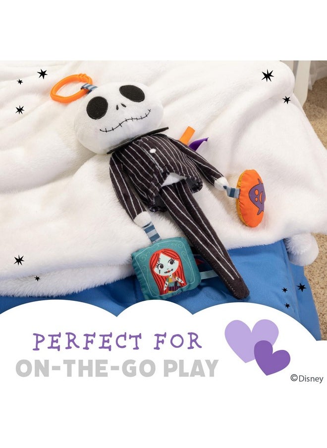 KIDS PREFERRED Disney Baby Nightmare Before Christmas Jack Skellington On The Go Activity Toy with Teether, On The Go Clip, Bell Chime, and Pull Through Arms