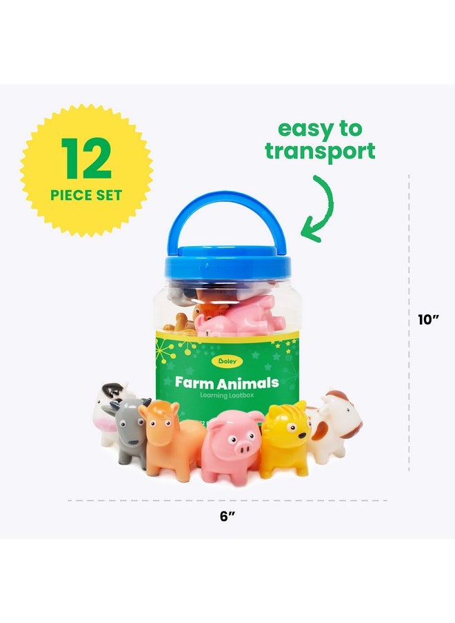 Boley Farm Animals Bath Toys Bucket - Includes 12 Colorful Fun Free Bathtub Toys & Pool Toys for Kids & Toddlers Ages 2 and Up!