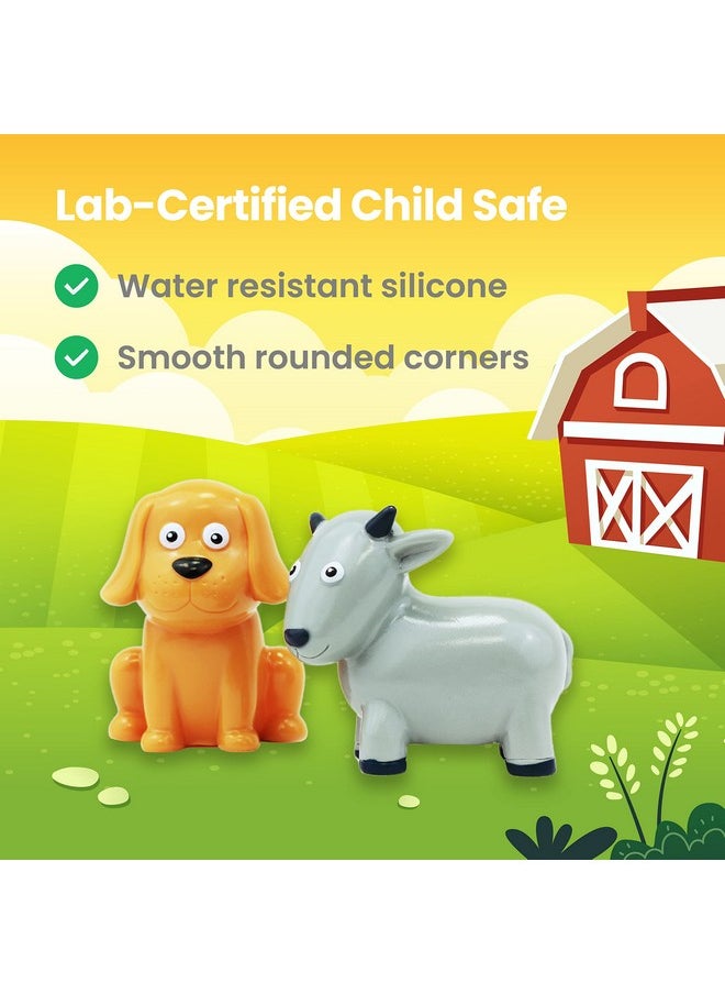 Boley Farm Animals Bath Toys Bucket - Includes 12 Colorful Fun Free Bathtub Toys & Pool Toys for Kids & Toddlers Ages 2 and Up!