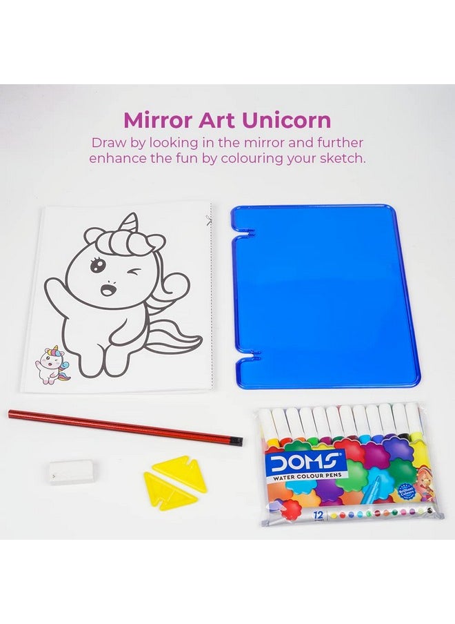 Toyztrend Mirror Art Unicorn Themed Creative Art & Craft Drawing Colouring Game for Kids