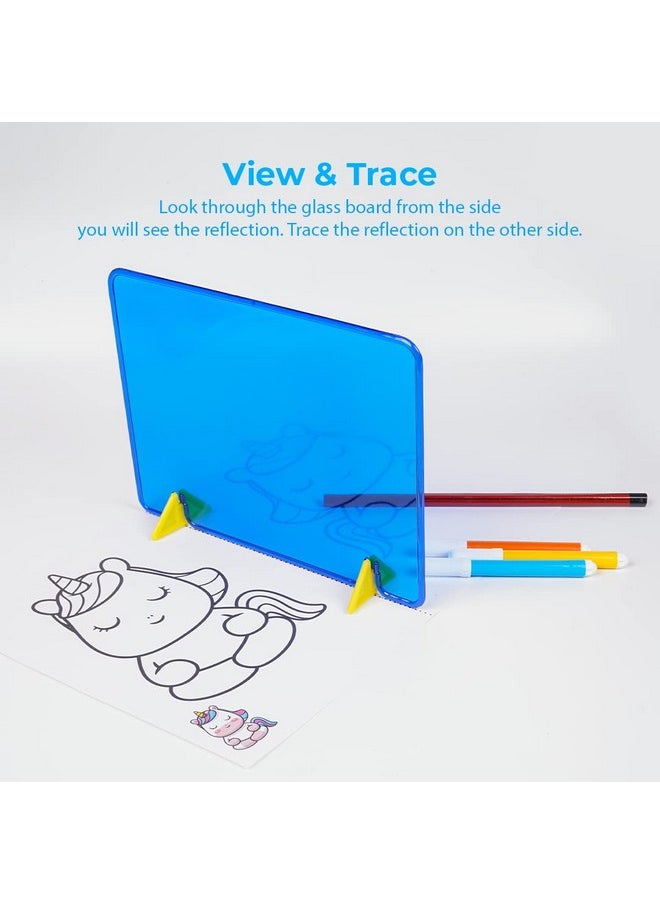 Toyztrend Mirror Art Unicorn Themed Creative Art & Craft Drawing Colouring Game for Kids