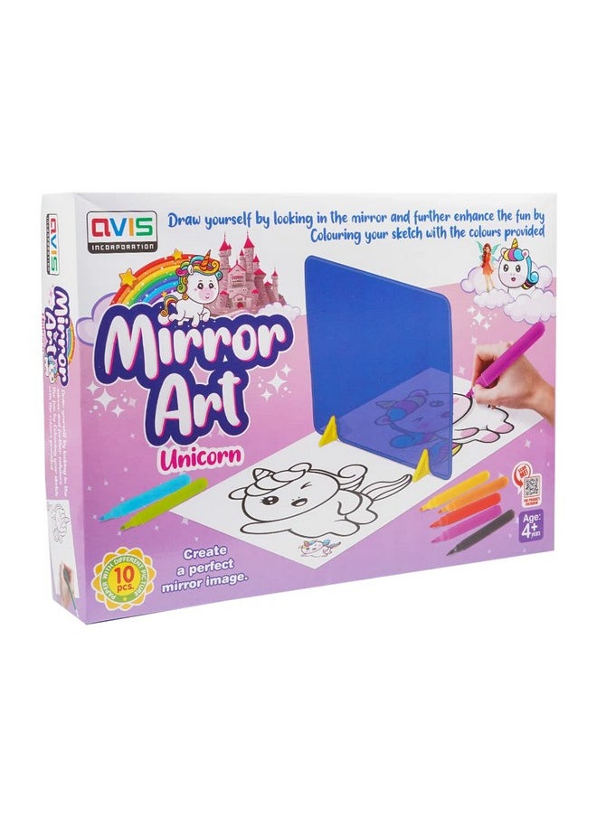 Toyztrend Mirror Art Unicorn Themed Creative Art & Craft Drawing Colouring Game for Kids